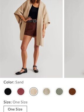 Free People Sand Open-Front Cocoon Jacket